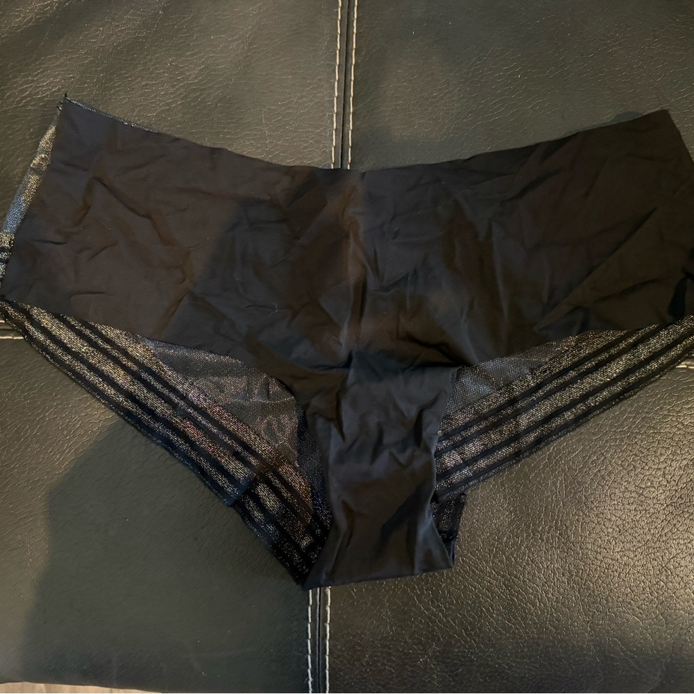 Victoria Secret Black&Gold Sheer Smoothing Panties-Size XXL-New With Tag